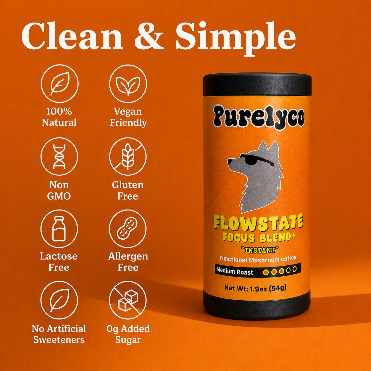 Flowstate - Focus Blend+, Functional Mushroom Coffee (Instant)