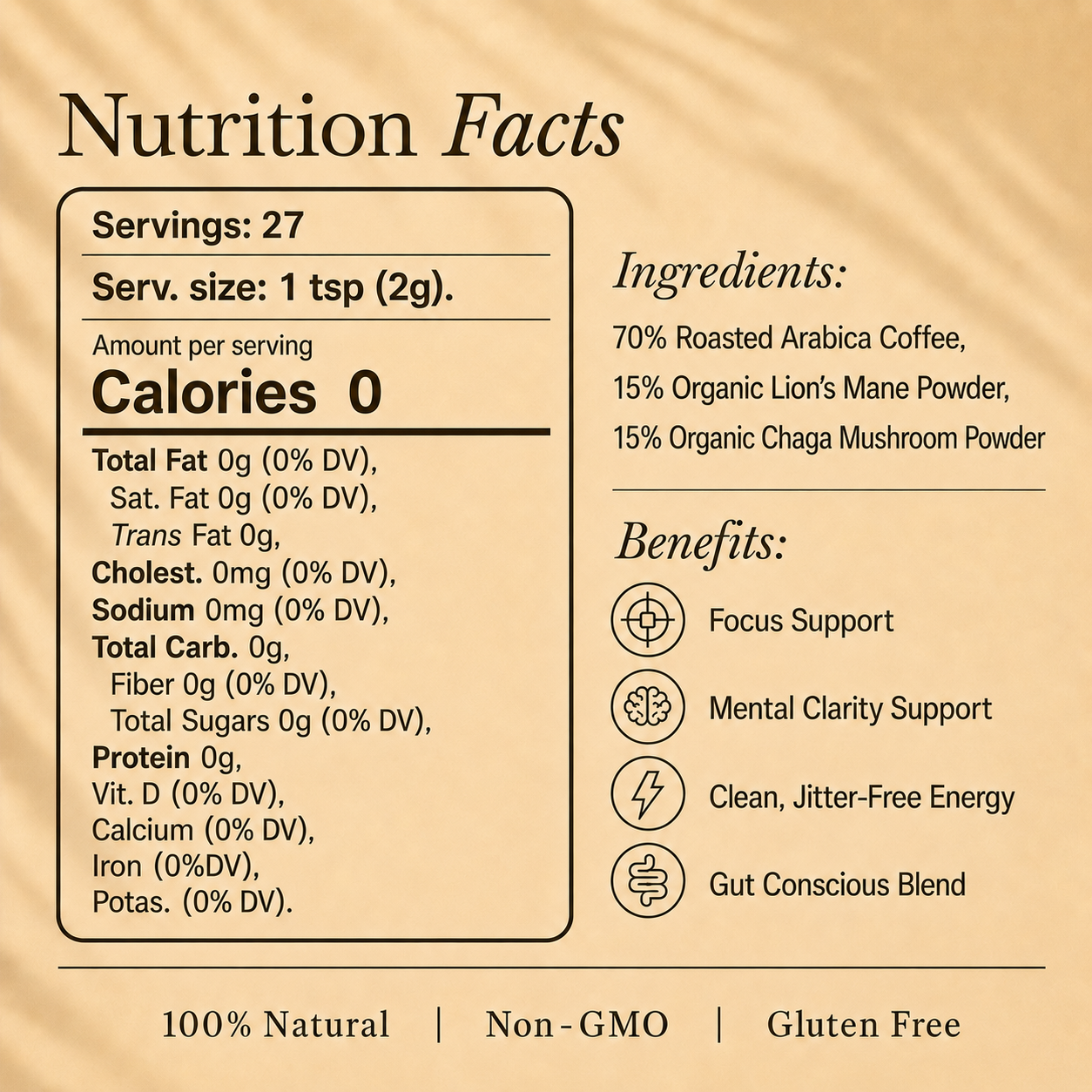 Flowstate - Focus Blend+, Functional Mushroom Coffee (Instant)